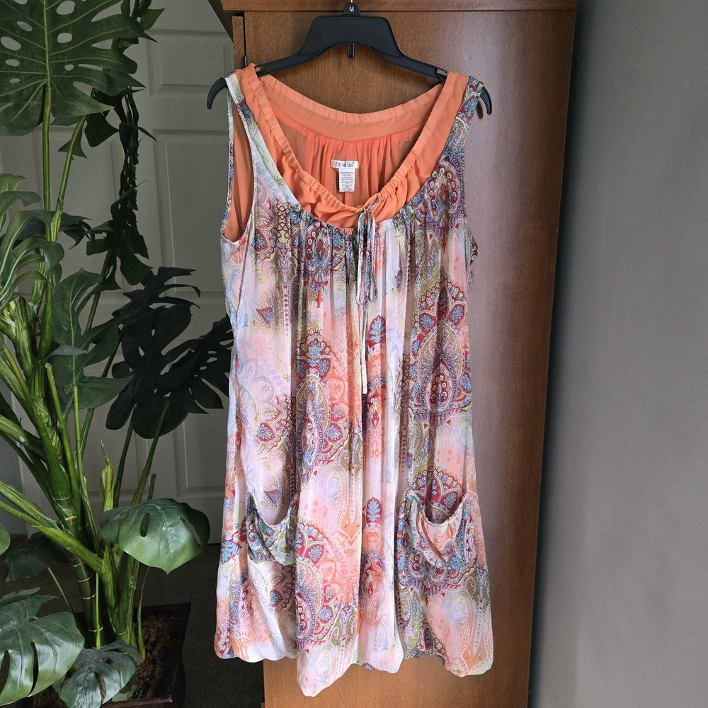 Colorful Paisley Sleeveless Dress